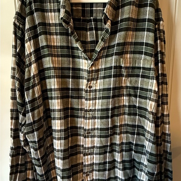 Men's Black and Tan Cotton Plaid Shirt - Picture 1 of 4